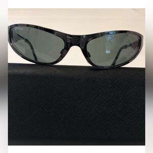 Vintage y2k Black Flys Metal Silver Sunglasses